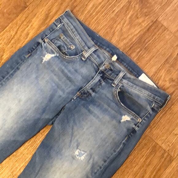 Rag & Bone Gunner Distressed Light Wash Capri Jeans Size 29 - Picture 2 of 13